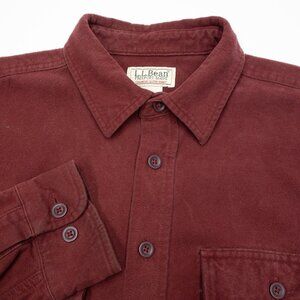 L.L. Bean Chamois Shirt Men's Large Tall LT Long Sleeve Flannel Heavyweight